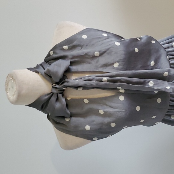 RYEGRASS grey with with polka dot silky satin feel dress size XL new without tag - Picture 3 of 9